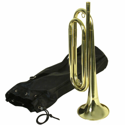 Regiment 4500 Regulation Brass Lacquer Bugle W/ Carrying Bag And Mouthpiece