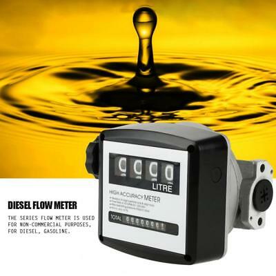 Fm-120 4 Digital Diesel Gasoline Fuel Petrol Oil Flow Meter Counter Gauge Us