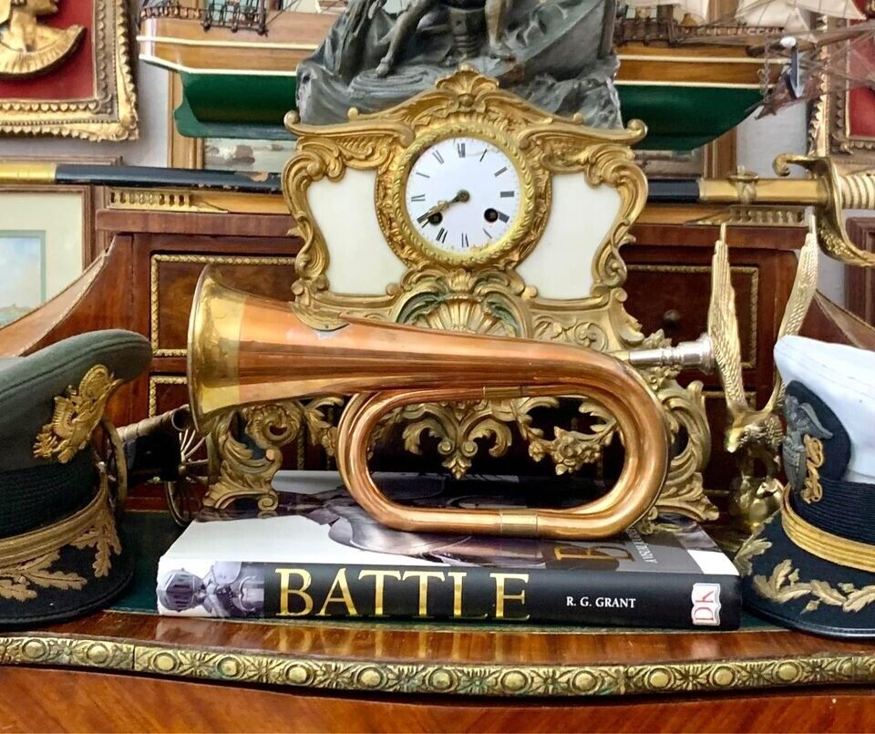 Copper & Brass Bugle Instrument Vintage Home Decor Addition
