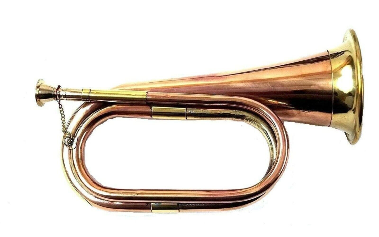 Real Full Size Pure Brass Bugle To Play Brown For School Band Cavalry Miltary